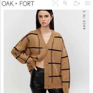 Oak and fort OVERSIZED PLAID CARDIGAN